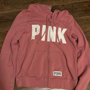 Pink brand sweatshirt in mauve